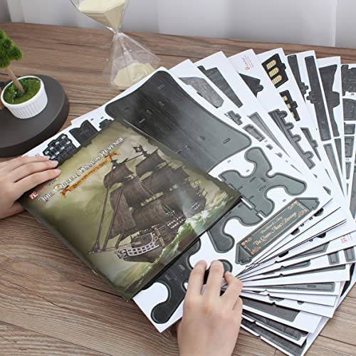 Party Town - 3D Puzzle Queen Anne's Revenge | 3D Puzzle Kinder Und Erwachsene | Black Pearl Modellschiff | Modellbausatz Erwachsene Und Kinder | 328 Stück – Bild 7