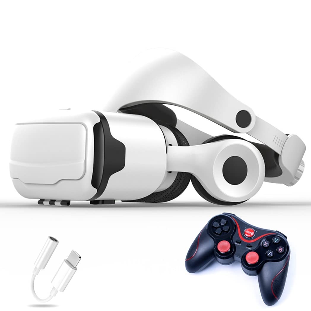 Okulary VR, zestaw słuchawkowy z wirtualnej rzeczywistości, zestawy słuchawkowe VR obsługujące Android i IOS, połączenie Bluetooth do iPhone 13 Pro Max/13 Pro/12/11, do Samsung Galaxy S21, Huawei, Xiaomi