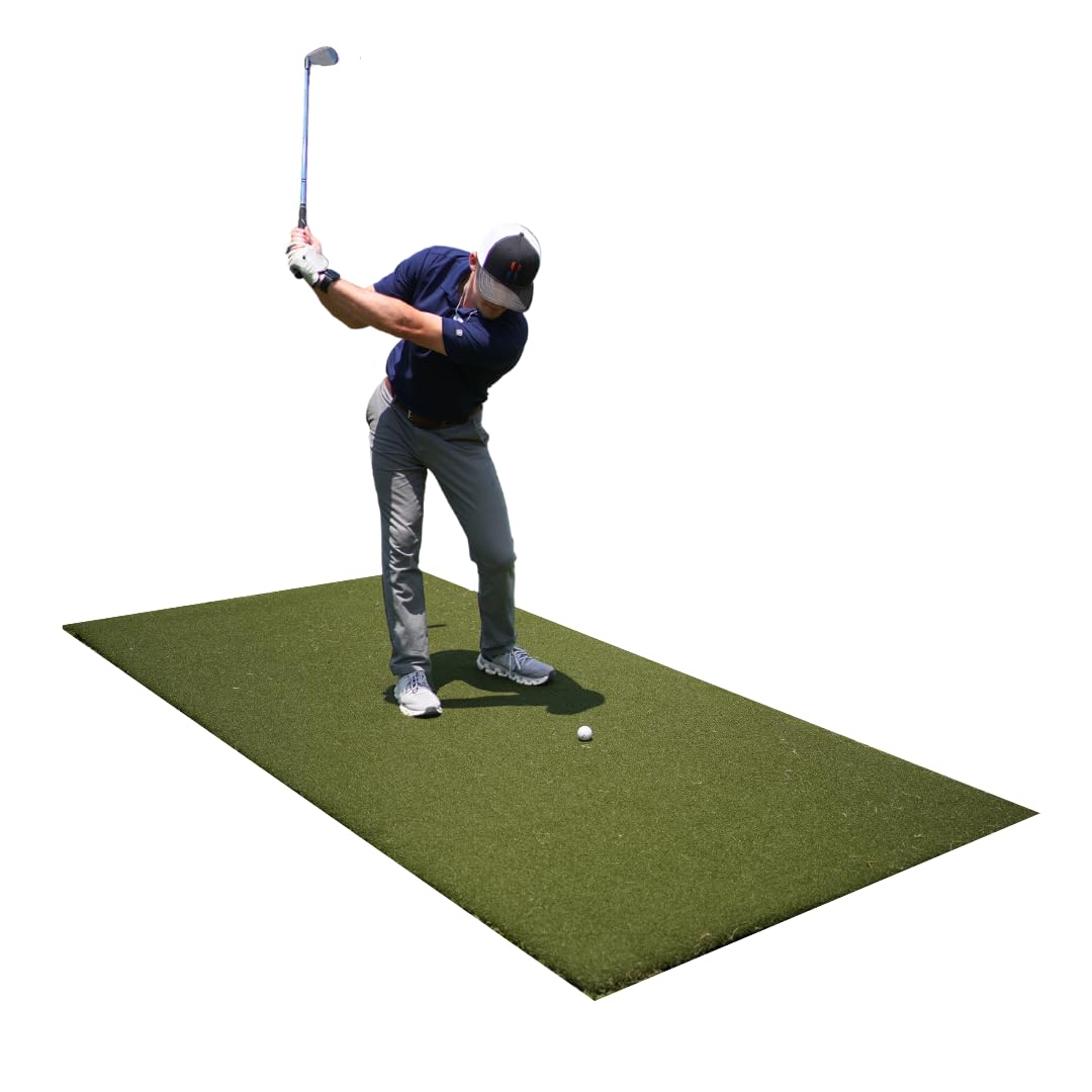 Country Club Elite 5x10-Foot Commercial Golf Simulator Mat | Accepts real tees mimics real fairway turf during downward strikes and provides honest feedback without unwanted club bounce product thumbnail 2