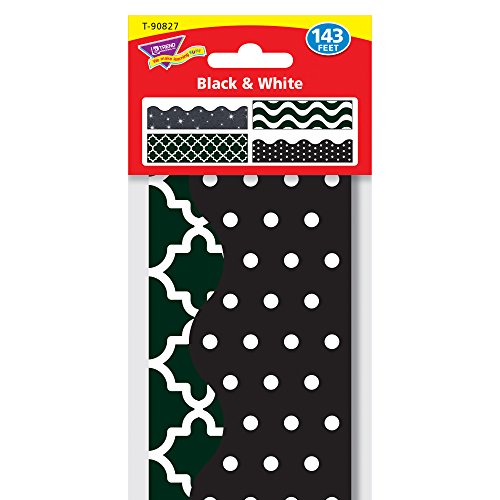 Image of Trend Enterprises Black & White Terrific Trimmer & Bolder Border Variety Pack (T-90827)