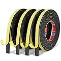 1/5 Inch Thick x 1/2 Inch Wide Foam Self Adhesive Tape for Sound Insulation Shock Absorption Weather Stripping Draft Seal, Doors and Windows, Black Single Sided