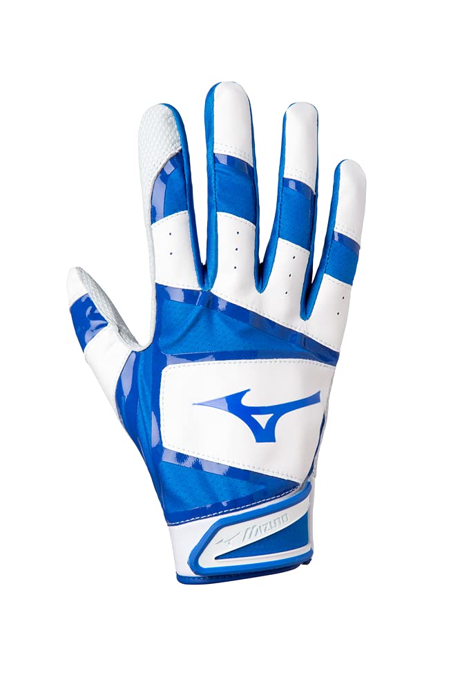MIZUNO BASEBALL PRODUCTS ホワイト×ネイビー Buy Mizuno B-303 Adult Baseball Batting Glove, White-Royal, Medium