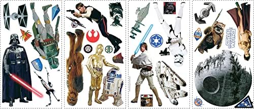 RoomMates RMK1586SCS Star Wars Classic Peel and Stick Wall Decals 1.5 " x 1.25 " to 9 " x 9 "