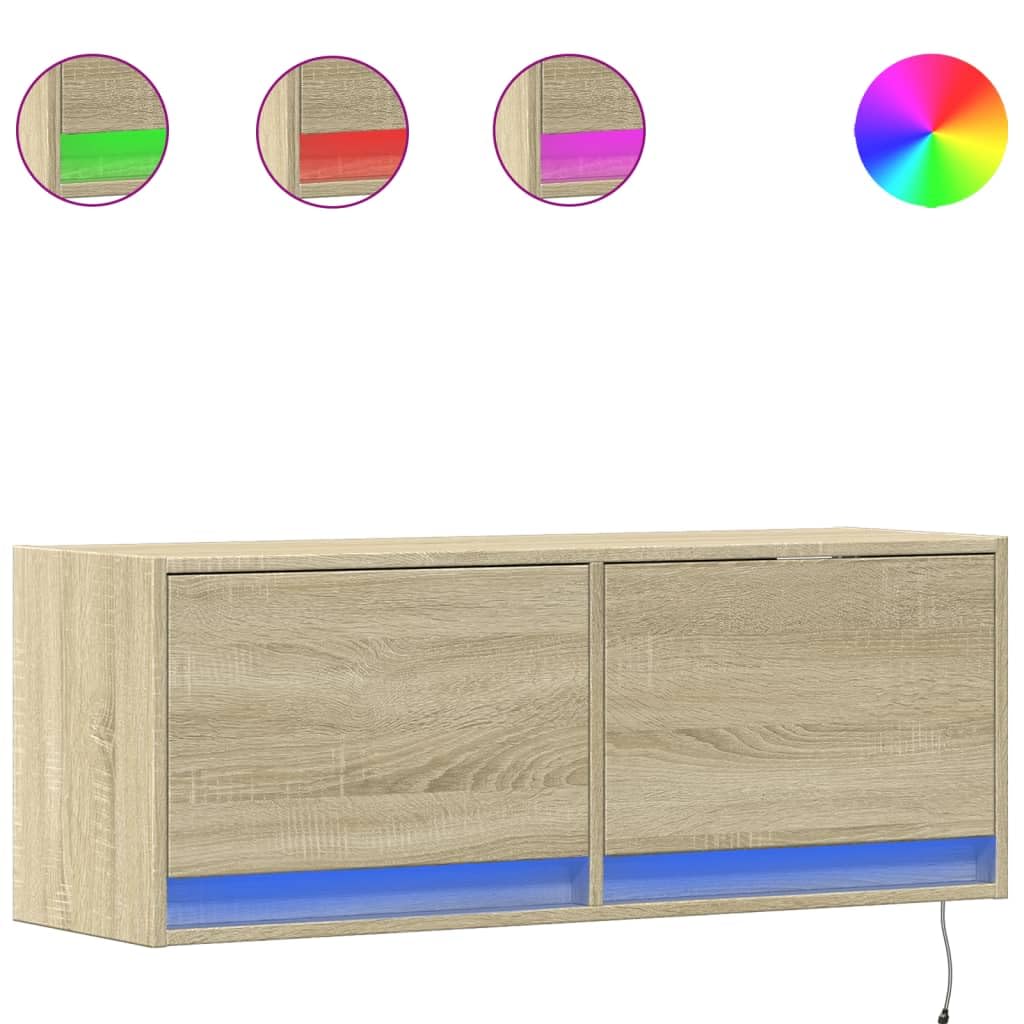 Wisząca z oświetleniem LED dąb sonoma 100x31x35 cm