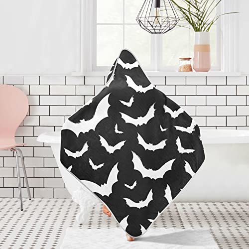 Image of Bat Baby Bath Towel, Cute Ultra Soft Absorbent Hooded Baby Towel Newborn, Infant & Toddler, 30 x 30 Inch