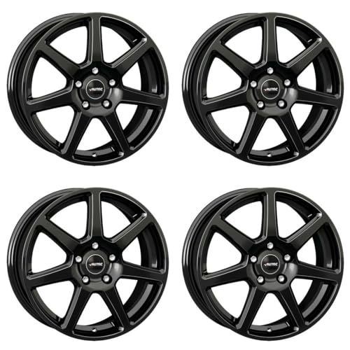 4x AUTEC Felgen Alufelgen TALLIN 6.5x16 ET45 5x108 Schwarz kompatibel mit Ford Tourneo Connect Mondeo Kuga Focus Galaxy Transit Connect C-M