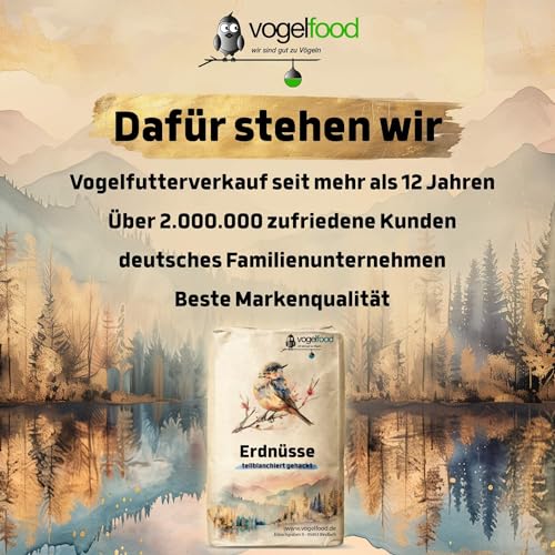 Erdnüsse teilblanchiert gehackt 10 kg geviertelt Vogelfutter Igelfutter