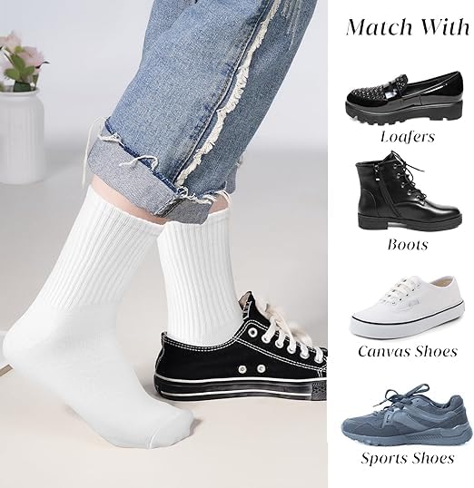 N.KE Unisex Performance Cussion, Athletic Sport Running Performance Cushion Crew Socks with Arch Support, Reinforced Heel & Toe – Soft, Durable & Breathable Cotton Blend Socks (6 packs)4