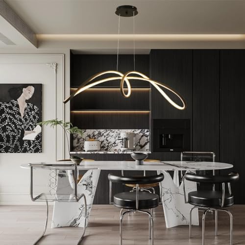 Lustre LED moderne 52W à intensité variable avec télécommande pour table à manger - 5