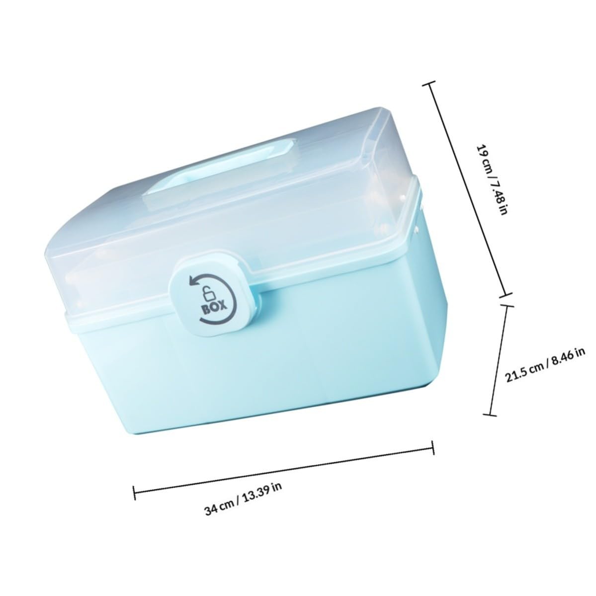 Toddmomy Caja de Medicamentos Portátil Azul de Plástico Asa, Botiquín de Primeros Auxilios Ligero Diseño de Compartimentos para Uso en Casa y Exteriores