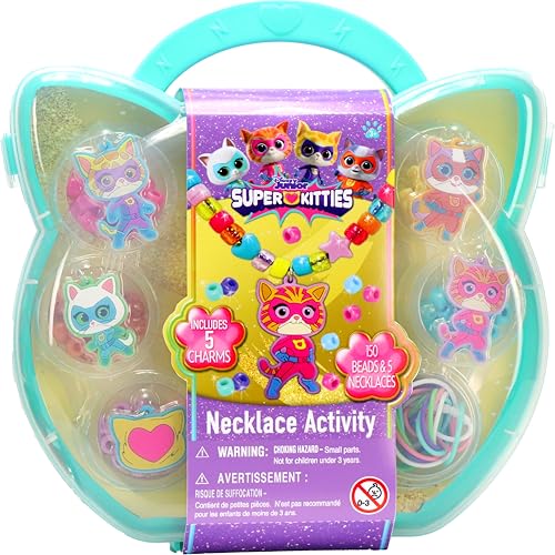 Tara Toys Disney Junior SuperKitties Necklace Activity, 160-Piece Jewelry Making Kit, Preschool Arts and Crafts