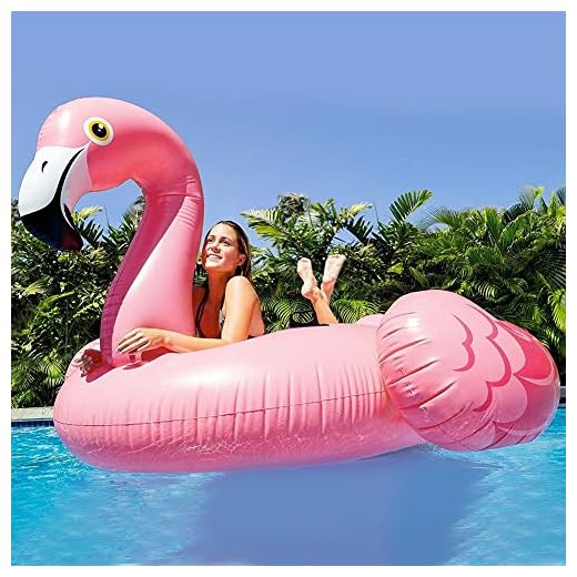 Trade Shop Traesio- Flamenco Inflable Gigante Isla Colchoneta Playa Piscina 218 X 211 X136 Cm