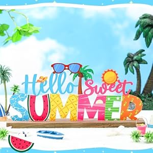 Hello Sweet Summer Metal Sign Rustic Table Decor Holiday Tiered Tray Decor with Wooden Base Freestanding Metal Word Sign for Home Tabletop Centerpiece Mantel Shelf Fireplace Hello Sweet Summer Metal Sign Rustic Table Decor Holiday Tiered Tray Decor with Wooden Base Freestanding Metal Word Sign for Home Tabletop Centerpiece Mantel Shelf Fireplace