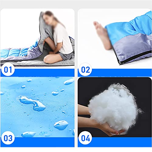 Jianghuayunchuanri Bequemer Schlafsack Camping Warme Schlafsack Baumwolle Schlafsack Outdoor Erwachsene Schlafsack Indoor- und Outdoor-Aktivitäten (Farbe : Blue, Size : 215x75cm) - Image 3