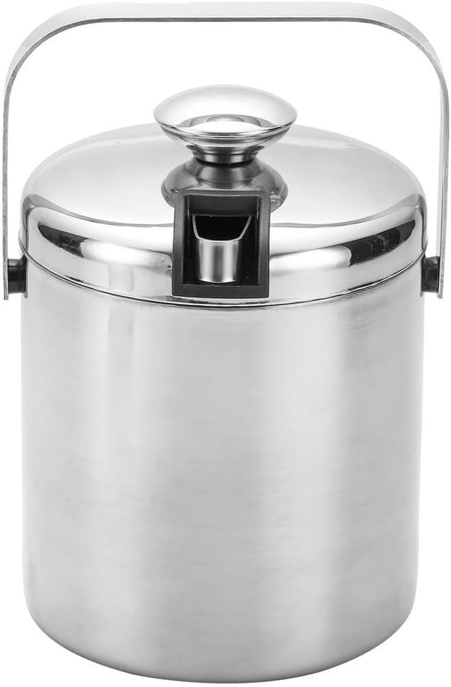 Cross Border Direct Supply Stainless Steel Ice Bucket With layer Large Capacity and Lid Champagne Gold