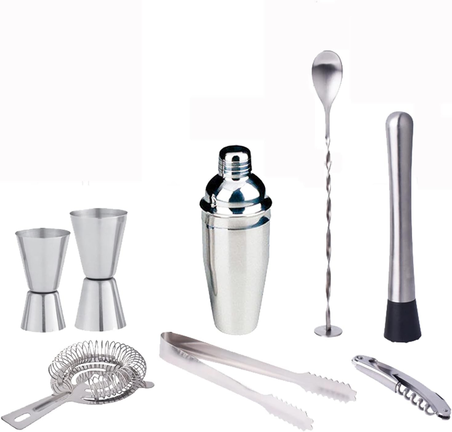 8 pieces 350ml cocktail shakers boston Vodka shaker bpa free Stainless