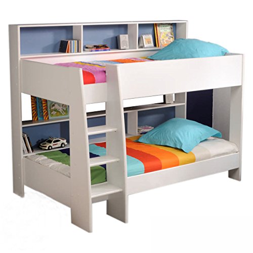 Möbel Akut Etagenbett Tam Tam Hochbett Kinderzimmer Doppelstockbett Rückwand blau oder pink Cover