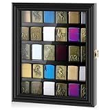 Silipull 30 ライター ディスプレイケース 壁掛けディスプレイケース ライター用 取り外し可能な木製キャビネット用 98%UV保護 アクリル製 ドアロック可能 ストレージボックス コレクション用 11.5x13.78x1.57インチ ブラック仕上げ