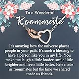 MYOSPARK Roommate Necklace Gift Message Card Jewelry Dorm Mate Gift College Graduation Gifts for Roommate (Roommate NL)