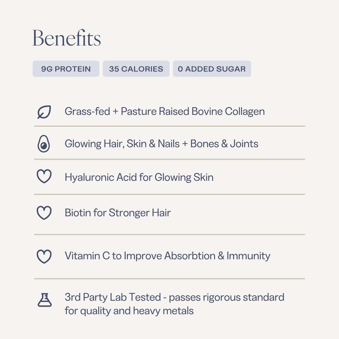 Collagen Powder for Women, Beauty Blend with Vitamin C, Biotin & Hyaluronic Acid, Supports Hair, Skin & Nails, 20 Servings, Grass-Fed Bovine, Chocolate — Amazon image 7