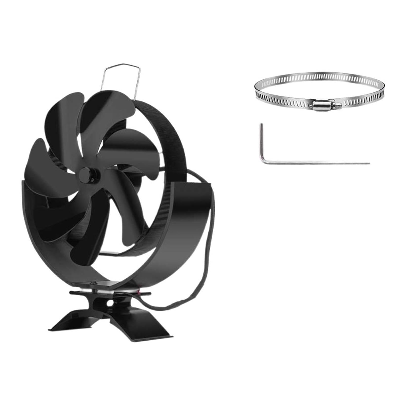 Ventilatori Per Stufe A Legna 7 Pale 3 IN 1 Ventola For Stufa Alimentata A Calore Ventola For Camino Bruciatore For Legna A Legna Ventola Ecologica Riscaldatore For Camino Silenzioso Distribuzione Eff