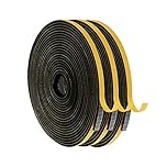 Door Seal Strip, 6mm(W) x 3mm(T) Window Draft Excluder Weather Stripping for UPVC Door Frame Gap, Patio Doors Insulation Foam Tape Draught Excluder(3 Rolls Total 18M Long)