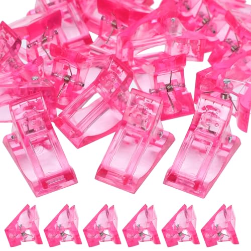 Mobestech 20 pcs Pinzas para Extensión de Uñas Rosa miniatura 1