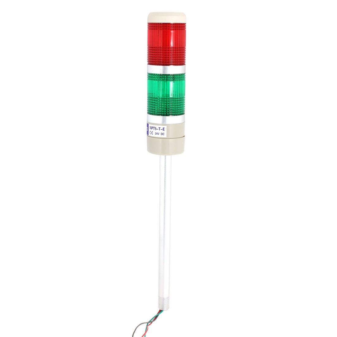 Ruilogod DC 24V 10W Zumbador Lámpara de señal de advertencia industrial bombilla de luz verde verde