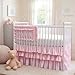 Ruffled Crib Bed Skirt: 3 Tiered Ruffled Crib Skirt Baby Girl Nursery Toddler Bedding Dust Ruffle, 17.7