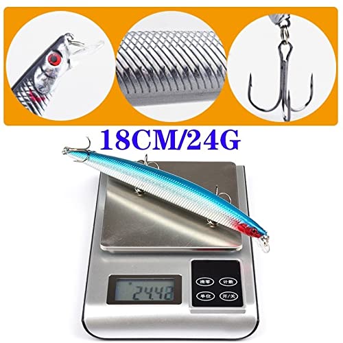 10 sztuk/zestaw Bass duże woblery Fishing Lure Minnow mieszany model sztuczna twarda przynęta 18cm 24g pływająca woda morska wobler do trollingu