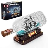 Molde King Ship in a Bottle Toy Building Sets de construcción, barco pirata negro en una botella, juego de modelos de...
