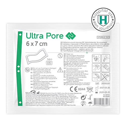 Medrull Steriler Wundverband 6x7 cm Sterile Wundpflaster ULTRA PORE Starke Klebekraft - Schützt bei Schnittwunden & Kratzern Pflaster Einzeln verpackt 50 Stück
