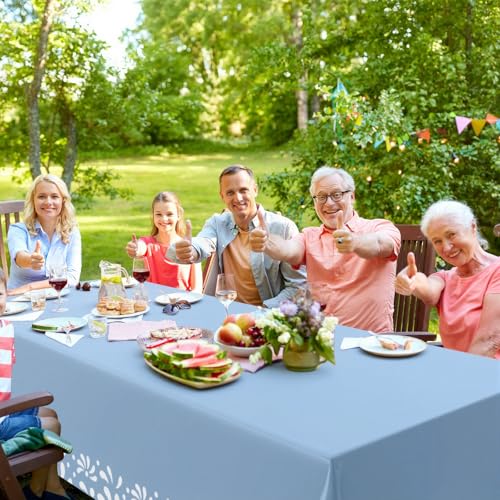 Image of Oudain 4 Pack Cielito Lindo Party Decoration Mexican Tablecloth Disposable Plastic Terracotta Mexican Cielito Lindo Baby Shower Table Decor Wedding Birthday Party Decorations(Floral,Blue)