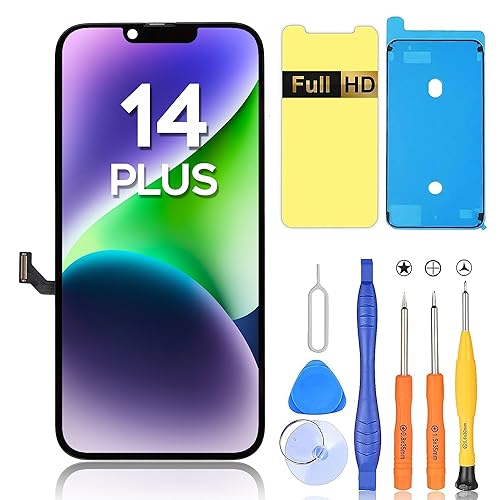 Ayake for iPhone 14 Plus Screen Replacement 6.7-inch FHD LCD Display and Touch Digitizer Screen True Tone Programmable Face ID Remains A2886 A2632 A2885