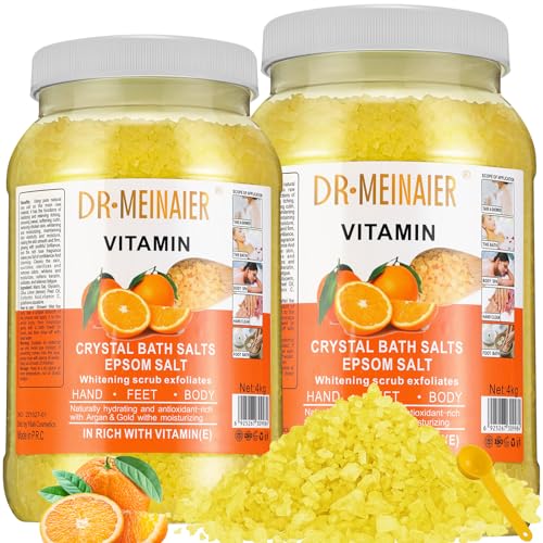 2 Pcs 282 oz Bath Salts for Women Relaxing 17.6lb Mineral Big Tub Bath Salts Aromatherapy Bulk Sea Bath Salts Spa Body Care Pedicure(Citrus)