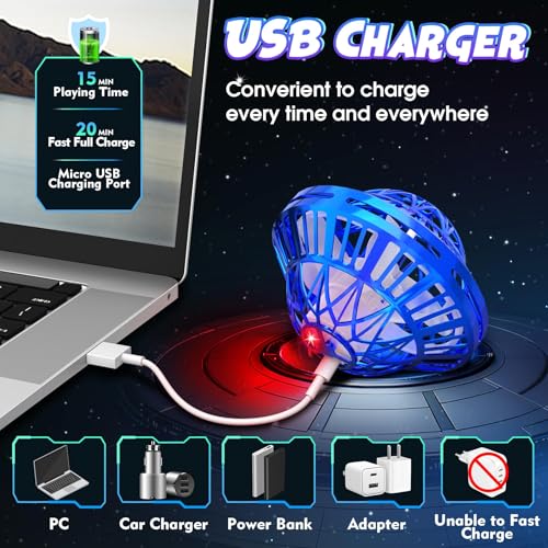 Lovchil Fliegender Ball, 2025 Magisches 360° Fliegender Ball Für Kinder Langlebiges Flying Balls Drohne Mit LED Einfache Steuerung Hover Balls Spielzeug Geschenke für 6-12 Jahre