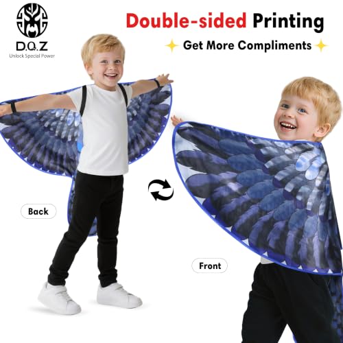 D.Q.Z Double-Sided Bird Costume Eagle Crow Wings and Mask for Kids (Black) - image 3