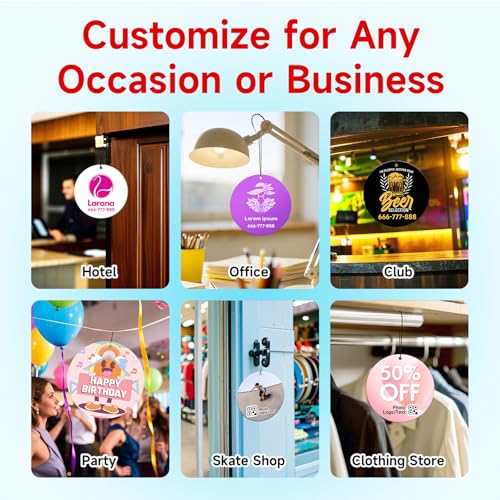 Image of Bulk Custom Car Air Fresheners with Logo or QR Code | Personalized Branded Gifts; 10-1000 Pcs Bulk Orders; Double-Sided Print; Scent Choice Available; Round Shape