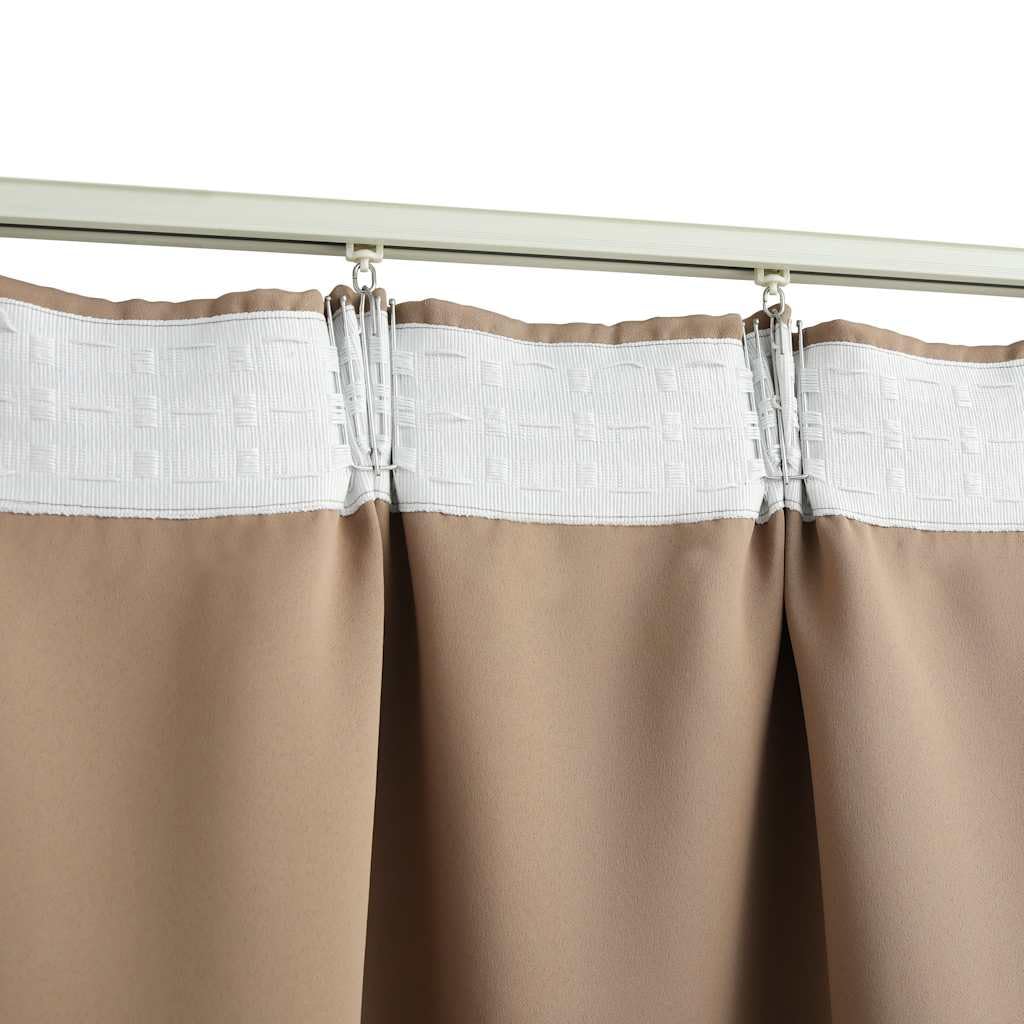 vidaXL Tende Oscuranti con Ganci 2 pz Grigio Talpa 140x175 cm