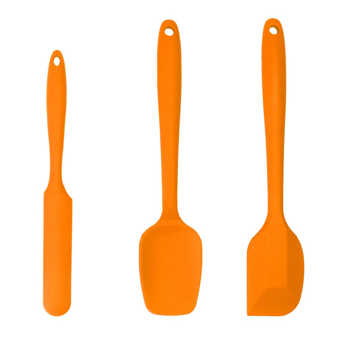 uxcell Silicone Spatula Set 3 Pcs Heat Resistant Non-scratch Kitchen Turner Non Stick Spatula for Cooking Baking and Mixing Orange