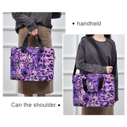 Maletín para portátil estampado de leopardo morado 13-15.6 pulg miniatura 2