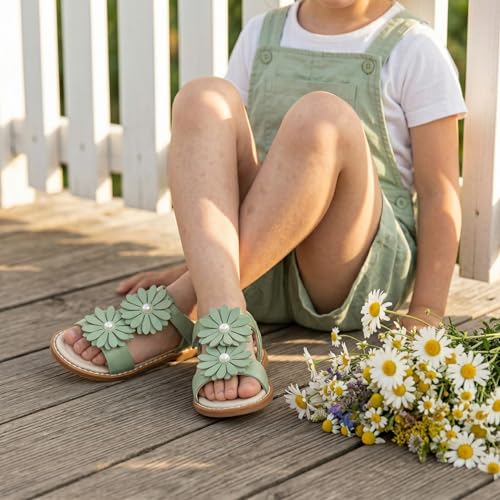 Image of Girls Dress Sandals Comfy Hook and Loop Summer Shoes for Toddlers