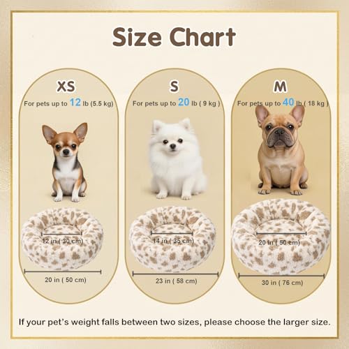 Avont Donut Dog Bed, Round Calming Pet Bed for Small and Medium Puppy Cats, with Removable Cover, Circle-Shaped, Anti-Anxiety, Cozy & Washable -XS (50 CM) - Image 3