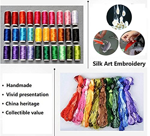 Silk Art 100% Handmade Love Birds Fengshui Silk Embroidery Framed 13*13 Inch， Mandarin Ducks Playing In The Water Painting For Bride Couple Lover Wedding Silkart017 #TOP7