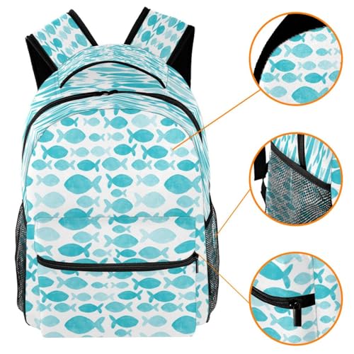 Sac à dos grand compartiment ergonomique baleines multicolores - 3