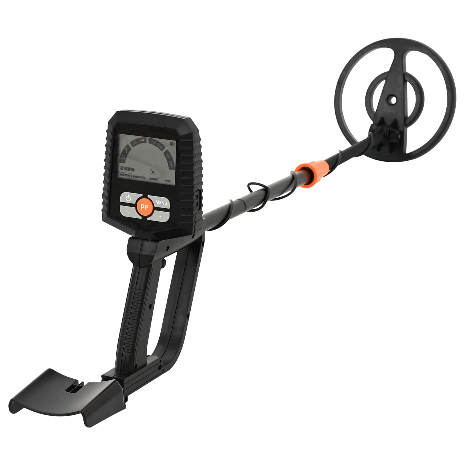 Wykrywacz metalu z wyświetlaczem LCD, 3 tryby wyszukiwania i wodoszczelna cewka wyszukiwania 19 cm, regulacja wysokości 85-111 cm, do monet, biżuterii, reliktów