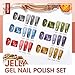 GELLEN Jelly Gel Nail Polish, Sheer Glass Neon Gel Polish Set 6 Colors Purple Blue Red Gray Brown Green, No Wipe Soak Off Glossy UV Light for Women Girls Spring Summer Fall Winter Christmas