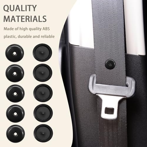 5 Sets Universal Seatbelt Stopper Kit, Snap-on Seat Belt Button Stopper Plastic Seatbelt Buckle Stopper Button Prevent Seatbelt Clip from Sliding Down No Welding Required(Black)