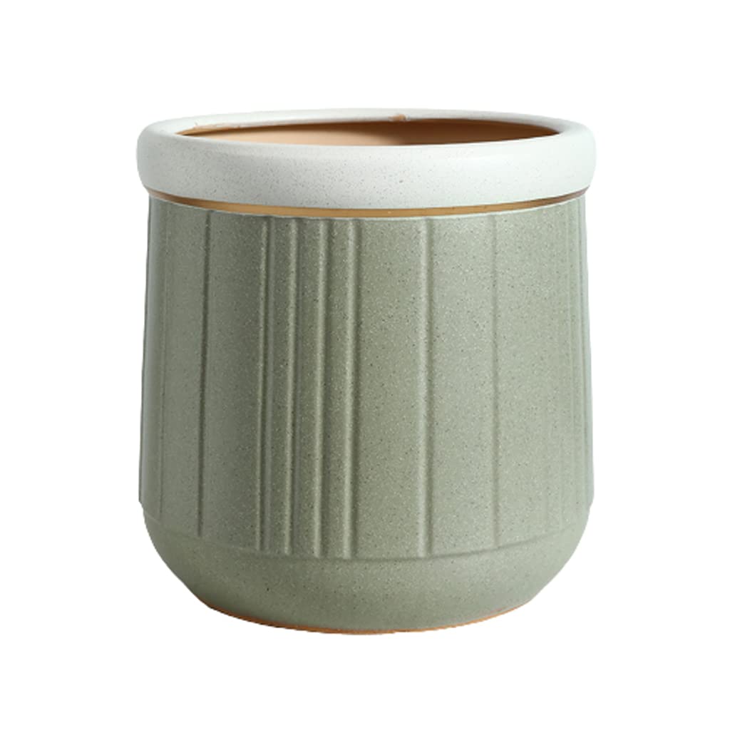Vasi da Giardino Vasi da Fiori in Ceramica, vasi per Piante Decor Design a 2 Colori con Foro di drenaggio e contenitori per piattini per Giardino Esterno Interno