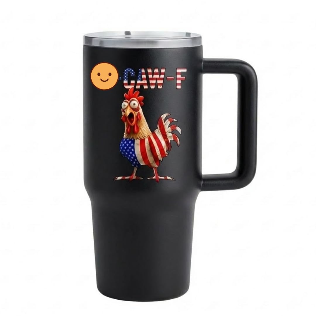 Personalized Funny Chicken Tumbler Stainless Steel 20oz 30oz 40oz CAW-F Rooster Insulated Travel Cup Humorous Drinkware Gift for